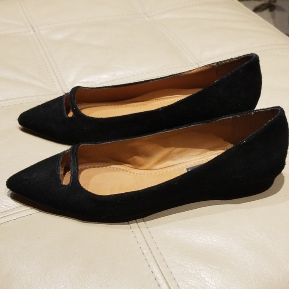 STEVEN black suede flat with 1" built in wedge - Picture 2 of 4